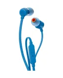 JBL T110 Wired Headphones with Stereo In-Ear Microphone, Computer Gaming Sports Headphones, Compatible with 3.5mm Interface Devices, Blue