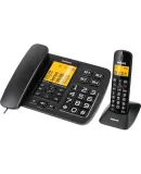 PHILIPS Cordless Telephone, Landline Telephone, Parent-Child Handset, for Home And Office Use, One-Touch Dialing, Three-Way Calling, DCTG152 One-To (Black)