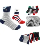 Disney Children's Socks for Boys, Autumn And Winter Comfortable Jacquard Embroidery Mid-Calf Kids' Socks, 5 Pairs SM3637 14-16cm