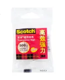 3M Scotch Tape, High-Efficiency Strong Transparent Tape, 500-HS, 12mm×15m, 12 Rolls