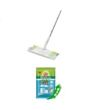 3M Flat Mop, 26cm Handle Length, 124 Pieces in Total, Static Cling Face Towel, Floor Mopping, Household Use, All-In Cleaning, No Hand Washing Required, Lazy Person's Choice
