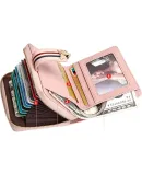FOXER (FOXER) Leather Women's Wallet, Large Capacity, Short Style Card Holder, Bill Clip, Clutch, Coin Purse, Light Luxury Birthday Gift for Girlfriend