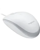 Logitech M100r Mouse, Wired Mouse, Office Mouse, Symmetrical Mouse, Large Hand Mouse, White