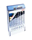 BOSCH Triangular Shank Impact Diamond Drill Bit Set for Concrete, Brick Wall, And Paver Drilling - Small Blue Box (8-Piece Set)