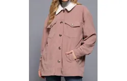 Active Usa Cord & Fur Jacket In Blush