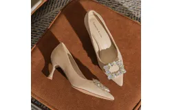 High Heels&sol;New Style&sol;Rhinos&sol;Pointy&sol;Suede&sol;Sheepskin&sol;French&sol;Single Shoe&sol;Sexy&sol;Solid Color