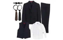 Gioberti Kids and Boys 6-Piece Suit Set Includes Shirt and Accessories