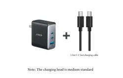 Anker multi-port fast charging wall charger 100W gallium nitride fast charging black with 1&period;5mC-C cable