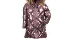 Appaman Sloan Puffer Coat In Glitter Plum