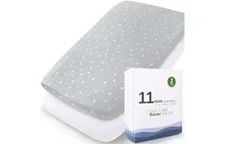 Bassinet Sheets Fit for RONBEI&comma; Arm&apos;s Reach Clear-Vue&comma; Cambria&comma; Mini Ezee Co-Sleeper&comma; Chicco LullaGo Nest Bassinet&comma; Fit for 18"x32" Rectangle Bassinet Mattress Pad&comma; Ultra Soft & Super Stretchy-2 Pack