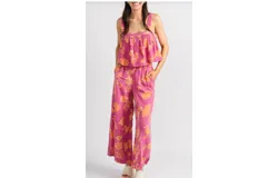 Z Supply Monte Sunshine Floral Pant In Raspberry Sorbet