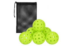 74mm40 hole 26 hole Pickleball Golf hole ball pe material high elastic Wiffle hole ball-green 40 holes 6 bags &lbrack;mesh bag&rsqb;