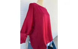 Ivy Jane Aunt Wanda Satin Top In Maroon