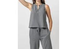 Lilla P Hook And Eye Top In Granite