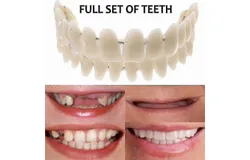 Smile Snap On False Teeth Upper Lower Dental Veneers Dentures Tooth Cover Set -dd