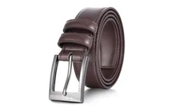 Mio Marino Men&apos;s Dual Loop Leather Belt-Coffee-36