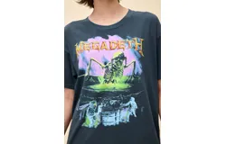 Daydreamer Megadeth Contaminated Merch Tee In Vintage Black