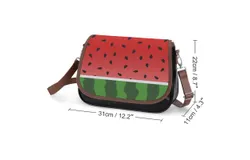 Watermelon Background with Seed Vintage Crossbody Bag for Women Medium Leather Hobo Bags Shoulder Bag Classic City Leather Satchels