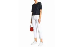 J Brand Denim Crop Top Shirt In Blue