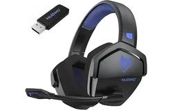 NUBWO G06 Dual Wireless Gaming Headset with Microphone for PS5&comma; PS4&comma; PC&comma; Mobile&comma; Switch&colon; 2&period;4GHz Wireless &plus; Bluetooth - 100 Hr Battery - 50mm Drivers - Blue