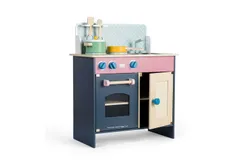 Bigjigs Toys Cocina de madera Simply Scandi Play&comma; incluye ollas y utensilios&comma; juego de simulación&comma; juego de rol