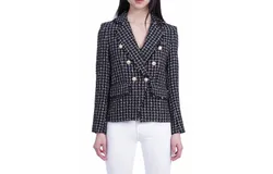 Love Token Angie Tweed Blazer In Black