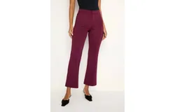 Good American Scuba Cropped Straight Trousers In Oxblood