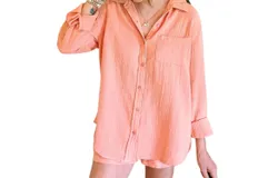 O&apos;neill Leni Crinkle Double Gauze Button Down Shirt In Canyon Sunset