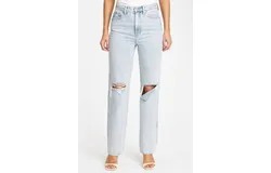 Pistola Cassie Super High Rise Straight Jeans In Moonlight Distressed