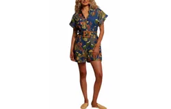 Shore Collared Romper In Twilight Jungle