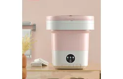 PortableFoldable Mini Washing Machine &comma; Underwear or Small Items&comma; Apartment&comma; Dorm&comma;RV Travel laundry&period;Pink