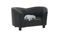 Dog Sofa Black 26&period;4"x16&period;1"x15&period;4" Faux Leather