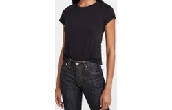 Rag & Bone Women The Slub Tee Black Short Sleeve Cotton Jersey T-Shirt