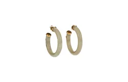 Gas Bijoux Creole Hoop Earrings In Grey&sol;gold