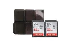 2x SanDisk 32GB SDHC Ultra 80MB&sol;s Memory Card with Memory Card Holder
