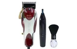 Wahl Professional &num;8451 5-Star Series Magic Clip Corded Precision Fade Clipper &plus; Philips Norelco Ultimate Comfort Nose Trimmer 1000 Battery Powered NT1605&sol;60 for Nose&comma; Ear&comma; and Eyebrows &plus; Wahl Neck Duster &num;3722-100