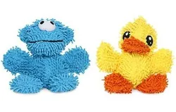 MIGHTYMicrofiber Ball Monster Made with Squeaker Balls and Minimal Stuffing&period; Strong & Tough&period; Interactive Play Dog Toy&period; Machine Washable & Floats &lpar;2 Combo Pack&rpar;
