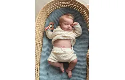 49CM Already Finished Bebe Reborn Doll LouLou Boy Girl Full Silicone Vinyl Newborn Sleeping Doll Rooted Blonde Hair Kids Gift