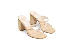 Miim Amanda Clear Strap Heel In Natural