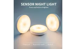 3pcs Luces Nocturnas con Sensor de Movimiento Inteligente - Blanco Cálido y Frío&comma; Brillo Ajustable&comma; Encendido&sol;Apagado Automático para Escaleras&comma; Mesita de Noche&comma; Debajo del Gabinete y Armario
