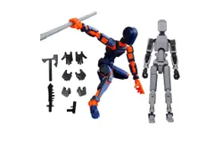 T13 Action Figure&comma;Robot Action Figure&comma;T13 Action Figure 3D Printed Multi-Jointed Movable&comma;13 Action Figure Dummy&comma;Decorations for Action Figures set2&lpar;Blue&plus;grey&rpar;