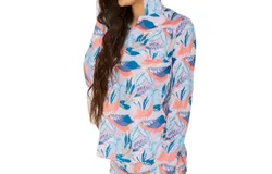 Reel Skipper Print La Brisa Top In Modern Tropical