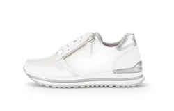 Gabor Women&apos;s 26&period;528&period;5 Zip Sneaker In White&sol;silver