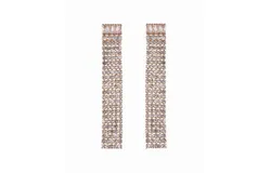 Nicole Miller Rhinestone Linear Earrings In Gold