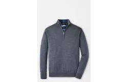 Peter Millar Autumn Crest Quarter Zip Sweater In Charcoal
