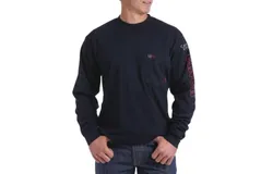 Cinch Men&apos;s Flame Resistant Tee Long Sleeve Shirt In Navy