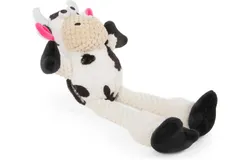 Checkers Skinny Cow Squeaky Plush Dog Toy&comma; Chew Guard Technology White&comma; Small