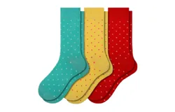 Combed Cotton Pin Dot Crew Casual  3 Pr&period; Pack Socks for Women