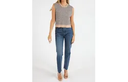 Monrow Merino Wool Sweater Vest In Dusk Winter