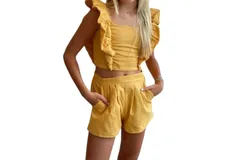 Peixoto Girl&apos;s Short And Top Set In Mustard